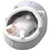 Flyhug Letto per gatti, cuccia per gatti al coperto, letto per gatti, caverna di gatto, cuccia per gatti semi-chiusa, cuccia per gatti con giocattolo sospeso e cuscino rimovibile lavabile imbottito