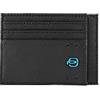 PIQUADRO P16 Porta carte di credito in pelle e tessuto ad uno scomparto