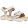 Geox J SANDAL HAITI GIRL - Sandalo Bambina, Off White/Multicolor,