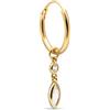 SINGULARU - Orecchino Singolo Cerchio Marquise. Argento Sterling con Placcatura in Oro 18 Kt e Zirconia. Gioielli da Donna