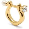 SINGULARU - Orecchino Singolo Perla e Spark. Ottone con bagno in Oro 18 Kt e Perla Coltivata. Gioielli da Donna.