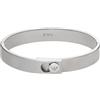 Emporio Armani Bracciale da uomo in acciaio inossidabile con chiusura a moschettone, a cursore o a magnete, Argento cenere