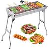 Uten Barbecue Griglia a Carbone Professionale per 5-10 Persone, Barbecue Carbone Barbecue Pieghevole per BBQ, Utensile BBQ Grill, Giardino Terrazza Campeggio Picnic