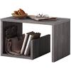 BAKAJI Tavolino da Caffè Laterale Divano con Ripiano Libreria Portariviste Design Moderno Arredamento Casa Soggiorno Dimensione 59 x 36 x 38 cm (Grigio)