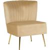 IlGruppone Poltrona Moderna Stile Scandinavo Comoda Rivestita In Velluto Poltroncina Da Camera Con Gambe Oro Sedia Per Ingresso Ufficio Casa Lavoro Divano Singolo Relax - Biscotto