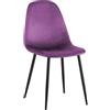 CLP Sedia Da Cucina Napier Imbottita I Fodera A Scelta Similpelle Tessuto O Velluto I Telaio ResistenteIn Metallo, Colore:viola, Materiale:Velluto