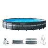 Intex 26340NP - Piscina Fuori Terra Ultra XTR Frame Rotonda, Pompa Filtro 10500 L/h, Scaletta, Telo Base e Copertura, 47241 L, Acciaio e PVC, Grigio, 732x132 cm