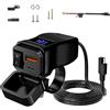 Zevmi Porta USB impermeabile per moto: caricabatterie USB per moto 12 V/24 V QC3.0 doppia porta USB 18 W + 30 W con interruttore ON/OFF per telefono cellulare tablet