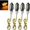 Suevut 4 Pezzi Frecce Moto LED, Mini Indicatori di Direzione, 12V 5 LED Frecce Moto Omologate, E-Mark Universale per Motor da Cross