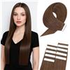 MY-LADY Extension Capelli Veri Biadesivo 10pz Marrone cioccolato 30 cm Extension Biadesive Capelli Veri Umani Lisci 100% Remy Skin Weft Tape In Hair Extensions Invisibile Corti (15g, 1.5g/pz, #04)
