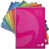 BM BeMore - Blocco Spiralato Maxi - 0105833 - 60 Fogli - Formato A4 - Rigatura 4mm, quadretti 4mm senza margini - Carta 90 grammi - Colori Assortiti - Confezione 5 Pezzi