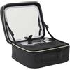 COSMETIC CLUB, SC0626, Vano modulare con Specchio LED, Elegante Design Nero, Spazio Personalizzabile, Illuminazione ottimale, Compatto e Facile da trasportare per Tutti i Tuoi Viaggi