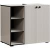 trendteam smart living - PureBliss - Mobile sottolavabo - Cashmir grigio chiaro effetto scanalato - 3 scomparti aperti + 1 ripiano - 90 x 79 x 53 cm - eleganti manici in metallo