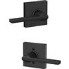 SCHLAGE F10 LAT 622 COL Latitude Collins Leva Passaggio per Interni Ingresso e Armadio, Nero Opaco