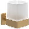 Villeroy & Boch Elements - Striking Portaspazzolino da parete in vetro satinato con supporto in ottone, rettangolare, colore: oro