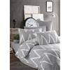 Nuit Des Rêves Set copripiumino XXL (155 x 220 cm), grigio e bianco, 65% cotone/35% poliestere, lavabile in lavatrice, 120 fili, chiusura a bottone e busta, biancheria da letto accogliente ed elegante