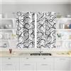 tubeamin Set di 2 tende da cucina con linea astratta moderna arte geometrica moderna piccole tende oscuranti blocco calore tenda corta decorativa per bagno camera da letto 66 x 91 cm