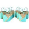 Hallmark Piccoli sacchetti regalo di carta da 16 cm (confezione da 8, Kraft, turchese e menta) per Natale, compleanni, matrimoni, festa della mamma, baby shower, addio al nubilato, pacchetti per la