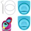 PEUTIER 5pz di Ricambio, Guarnizione per Bottiglia d'Acqua Guarnizione di Tenuta Senza BPA Tappo in Silicone Guarnizione del Coperchio Circolare Compatibile con Owala FreeSip 19/24/32/40 oz (Blu)