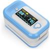 MEDLINKET AM801 Saturimetro Da Dito Professionale Certificato, Ad Alta Precisione Per Misurare SpO₂, Temperatura, Frequenza Cardiaca, Indice Di Perfusione E PPG, Con Allarme, Uso Domestico E Clinico