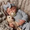 JIZHI Bambole Reborn Femmina Addormentata 17 Pollici - Bambole Neonata Realistica in Vinile Morbido con Corpo Intero, Vestiti e Accessori per Bambini dai 3 Anni