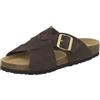 AFS-Schuhe 2141, Pantofole da donna alla moda in vera pelle, sandali estivi con grande fibbia, realizzati a mano in Germania, lilla., 42 EU