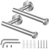 UBRAVE Porta Carta Igienica, 2 pezzi Portarotolo Bagno in Acciaio Inox, Portarotolo Carta Igienica, Porta Rotolo Carta Igienica da Parete Montaggio a Viti per Bagno Toilette Cucina, Finitura Opaca Argento