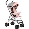 HUOLE Triciclo bambino evolutivo bicicletta 5 in 1 fino a 25 kg, cabina impermeabile con filtro UPF50+, pieghevole, sedile girevole a 360 gradi, regolabile, D-rosa