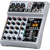 BOMGE Mixer audio, console di mixaggio con 5 canali USB digitale Bluetooth effetto ritardo eco, alimentazione phantom 48 V mixer stereo DJ per registrazione, live streaming, podcasting