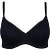 Nur Die Traumweich Bügel-BH besonders weiche Modal Fiber Paddete Cups für einen natürlichen Push-Up Effekt zarte Spitze Damen, Nero, 3B