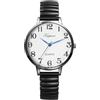 Lancardo Orologio da donna con cinturino elasticizzato: grande quadrante rotondo elastico analogico al quarzo con numeri arabi quadrante bianco facile da leggere