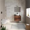 DEGHI Mobile bagno sospeso 70 cm rovere deciso con cassetti e top con specchio - Cuki