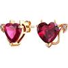 Bling Jewelry Orecchini a perno a forma di cuore diavolo in zirconia cubica rossa CZ promessa romantica di San Valentino per donne e adolescenti in argento sterling placcato oro rosa .925