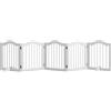 PawHut Cancello per Cani, 5 Pannelli, pieghevole, flessibile, Legno Massello/MDF, 254,5x29,5x61 cm, Bianco