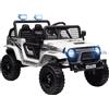 AIYAPLAY Macchina per Bambini Elettrica Fuoristrada 12V con Doppio Motore, Età 3-6 Anni, Telecomando e Luci, Bianco | Aosom Italy
