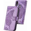 BAIDIYU Cover per Motorola Moto E7i Power Custodia, Slot Cart，Custodia a Portafoglio in Pelle PU di Lusso Custodia Flip Folio, Cover per Motorola Moto E7i Power.(Viola Chiaro)