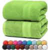 NatureMark Confezione da 2 asciugamani da bagno, da 70 x 140 cm, teli doccia, di colore Verde mela