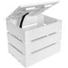 Creative Deco Baule in Legno Bianco Verniciato con Coperchio Grande | 27,5 x 20 x 21,5 | Baule da Esterno, Cassapanca Vintage Shabby | Armadio Legno Portaoggetti per Contenere | per Decorare Fai-da-Te