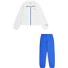 Champion Legacy Back To School Sweatsuits G - Ultralight Spring Terry High-Neck Full-Zip Tuta sportiva, Bianco/Blu Jeans, 13-14 anni Bambine e ragazze SS24
