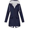 Generic Giacca Antipioggia alla Moda da Donna con Cappuccio Giacca a Vento Leggera a Maniche Lunghe con Cerniera e Coulisse con Tasche Impermeabile Ciclismo Tasca Lavoro