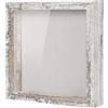 Muzilife Cornice portafoto 3D da riempire con lastra di vetro, 22 x 22 cm, in legno profondo, ideale come regalo per familiari amici, foto (bianco vintage, 22 x 22 cm)