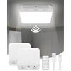 NEEMOSI 2 confezioni da soffitto a LED con sensore di movimento - Lampada da soffitto ricaricabile 6000 mAh, installazione magnetica, 3 temperature di colore, intensità regolabile, USB, senza fili - con
