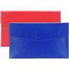 Yufocusqc Cartella portadocumenti in pelle PU A5 con chiusura a scatto per ricevute, confezione da 2 (blu e rosso)