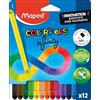 Maped - Pastelli colorati innovativi COLOR'PEPS INFINITY - 100% pastello colorato - nessun cappotto di legno - non è necessario temperare - utilizzabile al 100%