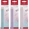 Faber-Castell 111683 - Set di matite Sparkle, 2 matite jumbo, rosa, oceano, viola assortite (non è possibile scegliere)