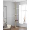 Pippa & Max Albero per gatti alto 215 cm - 280 cm dal pavimento al soffitto | Torre tiragraffi Gatto, palo albero gatto con ripiani in legno