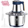 UIOEEJY Tritatutto Elettrico 500W Mini Tritacarne Elettrico 5L Tritatutto Aglio Elettrico Multifunzione con 5 Velocità e 6 Lame in Acciaio Inox per Carne, Verdure Frutta