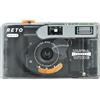 RETO PANO - Fotocamera a pellicola da 35 mm, obiettivo largo 22 mm, panorama, facile commutazione, modalità cinematografica, copriobiettivo, flash integrato, riutilizzabile (pellicola e batteria AAA