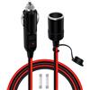 HuaLiSiJi Prolunga Cavo Accendisigari 12V 24V Prolunga Accendisigari Auto a LED 14AWG Viene Fornito con Fusibile 15A 20A, per Auto, Camion, Camper (2m)