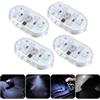 Tenorbass Luci a LED per interni auto, luci per vano piedi, illuminazione ambientale, ricaricabile tramite USB, wireless, touch per bagagliaio, portiere auto, braccioli, aree di seduta, 4 pezzi, bianco